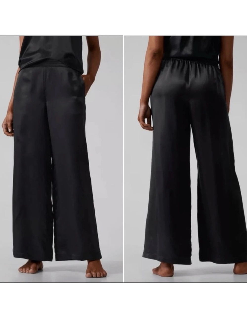 Athleta Black Calm Cool Wide Leg Sleep Lounge Pant Women’s Size Medium Pull On